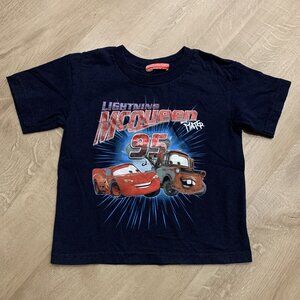 Vintage Disney Pixar Cars Lightning McQueen & Mater T-Shirt Kids Childs Boys 4T